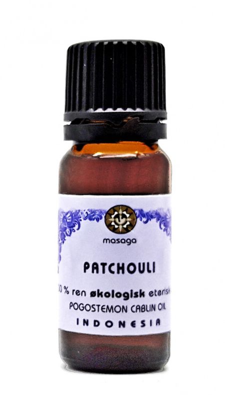 Patchouliolje 100 % eterisk olje økologisk 10 ml Masaga