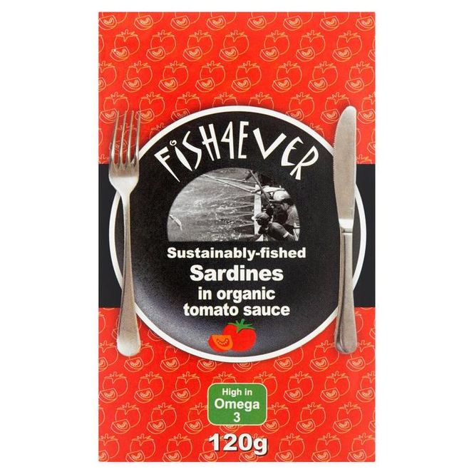 Hovedbilde Fish4Ever Sardiner i økologisk tomatsaus 120 g