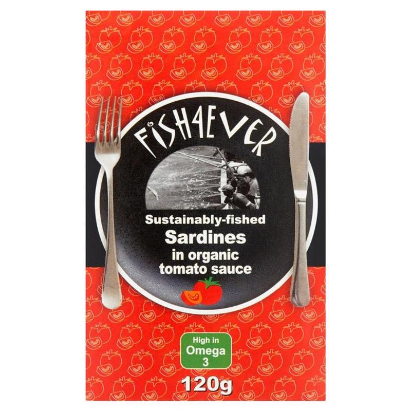 Fish4Ever Sardiner i økologisk tomatsaus 120 g