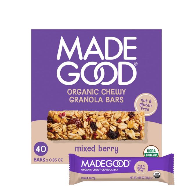 Hovedbilde Müslibar med bærmix økologisk 6 x 24 g MadeGood