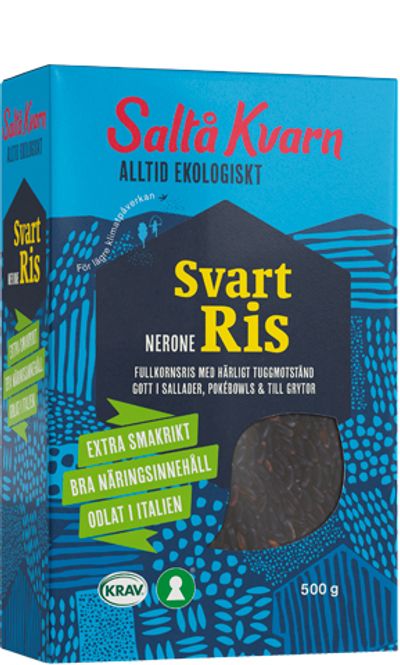 Hovedbilde Svart (sort) fullkornris økologisk Saltå Kvarn 500 g