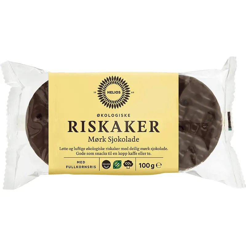Riskaker med mørk sjokolade økologisk 95 g Helios