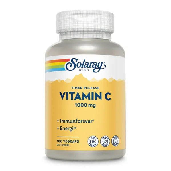 Vitamin C 1000 mg Solaray 100 kapsler