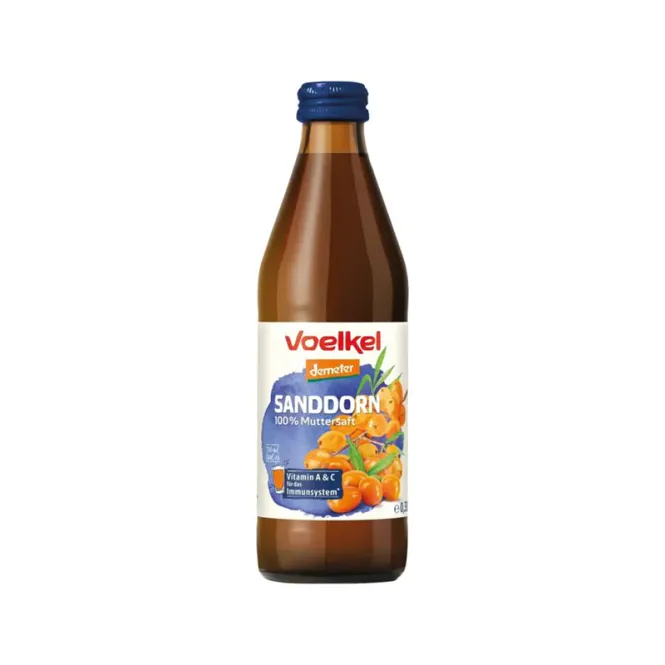 Hovedbilde Havtornjuice (tindvedjuice) økologisk Demeter 0,33 liter Voelkel