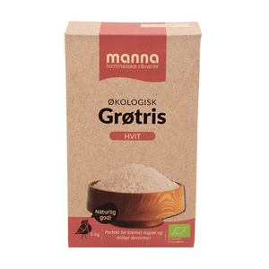 Hovedbilde Gr&oslash;tris hvit rundkornet &oslash;kologisk 1 kg Manna