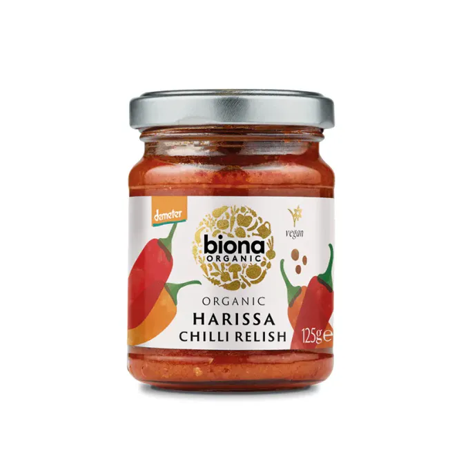 Hovedbilde Harissa Chilli Relish økologisk Demeter 125 g Biona