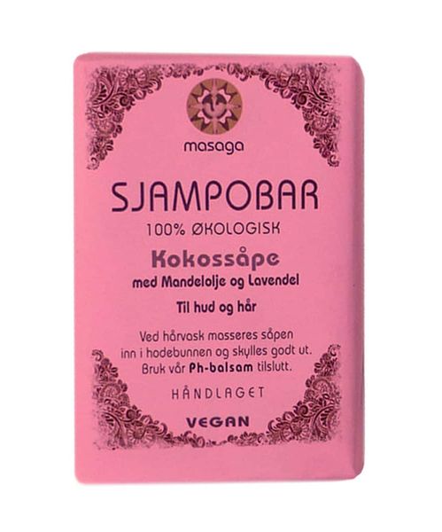 Kokossåpe / Shampobar med lavendel og kokos 130 g Masaga 